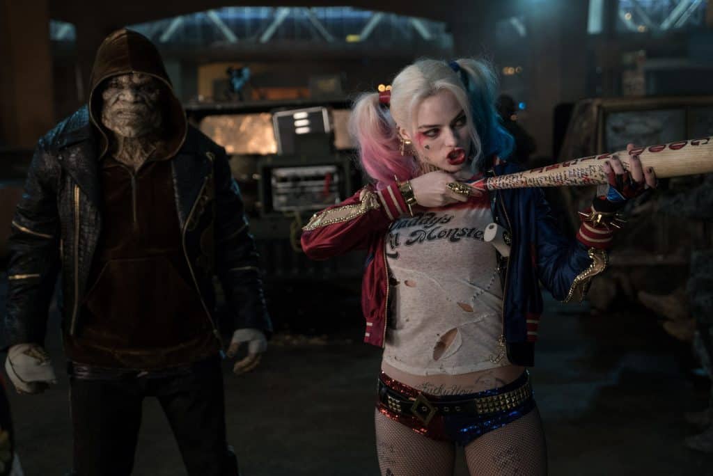(L-r) ADEWALE AKINNUOYE-AGBAJE as Killer Croc and MARGOT ROBBIE as Harley Quinn in Warner Bros. Pictures' action adventure "SUICIDE SQUAD," a Warner Bros. Pictures release. Photo credit: Clay Enos/ TM & (c) DC Comics